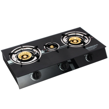 3 branders Gas Hob Glas Top