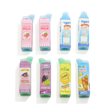 100 stks 3D Fruit Hars Boxed Sap Melk Drinken Fles Pretend Voedsel Kawaii Cabochons voor Kinderen Pop Keuken Accessoires