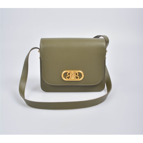 Dark green ladies crossbody bag with metal buckle