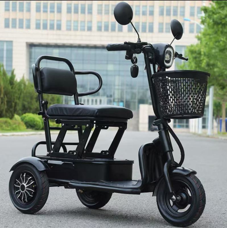 Folding electric tricycle,and portable for two people