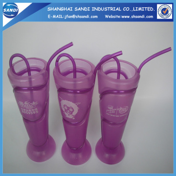 plastic conical cup with straw