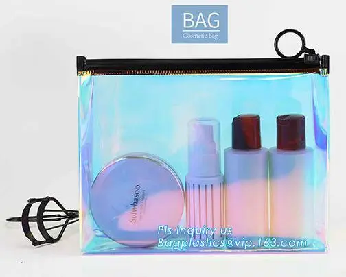 Cosmetics packaging bags With Slider Zipper Top, Promotional Clear Vinyl Zipper Bags, Frosted Plastic EVA Garment Packing Bag
