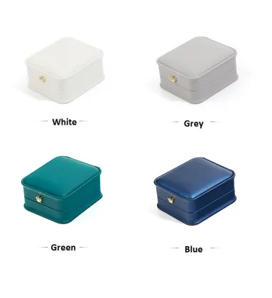 Factory Wholesale Custom Crown PU Leather White Ring Box - Jewelry Gift Box Packaging