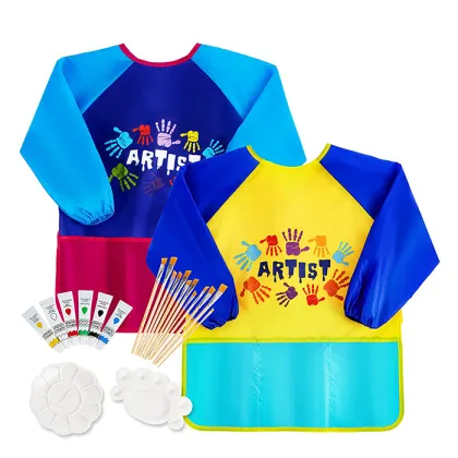 Hot Sales: Waterproof Long Sleeve Kids Smock - Reusable and Washable Art Smock for Children