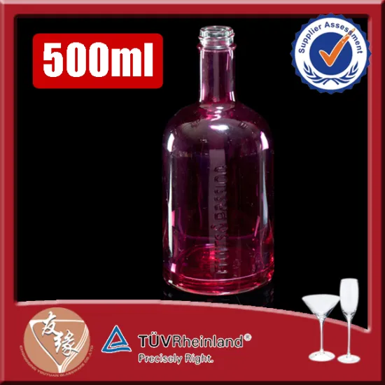 Rosy Color Screw Top Boston Round 50cl Glass Bottle