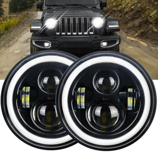 7 Inch Round LED Headlight Halo for Jeep Wrangler JK LJ TJ 1997-2017