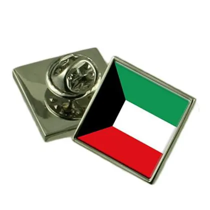 Kuwait Flag Heart With Angel Wings Pins Brooch