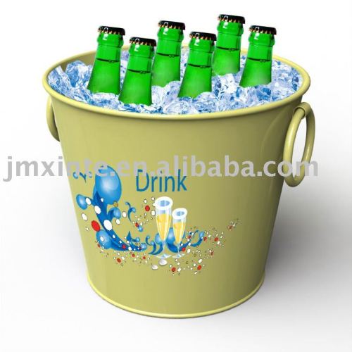 galvanized round ice bucket or beer bucket