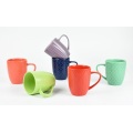 Colorful handle travel tea ceramic mug set