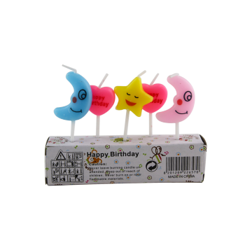 Creative Cartoon Moon and Heart Shaped Candles