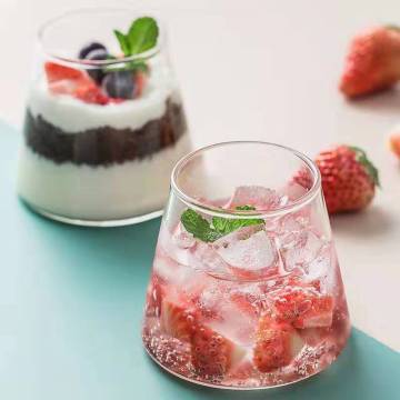 Whisky vetro trasparente a supporto del monte Fuj-dessert resistente al calore succo d'acqua trasparente vino in vetro