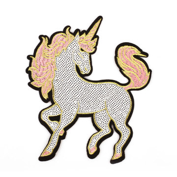 Custom Cool Head Colorful Sequin Embroidery Patch