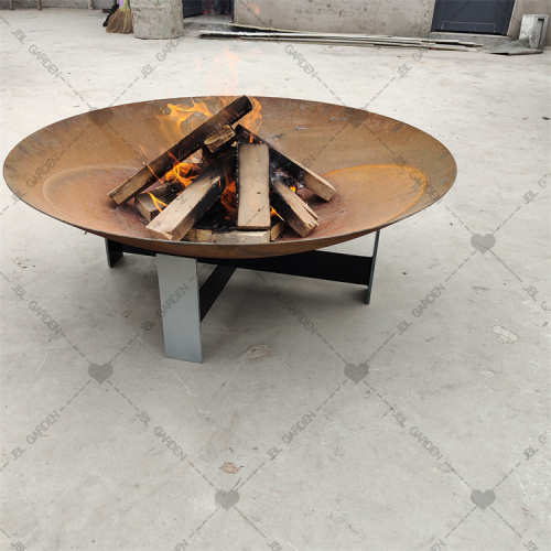 Corten steel metal fire bowl modern