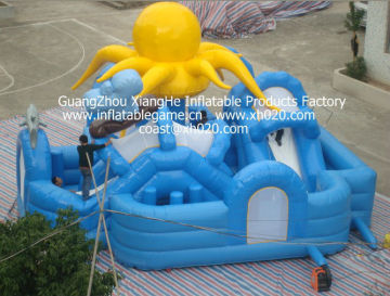 Hot sale commercial grade PVC Tarpaulin brand new OB043 inflatable octopus fun city