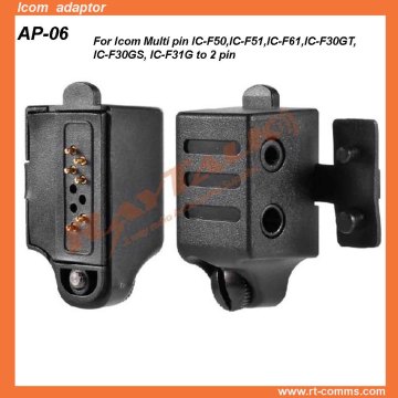Audio Adapter for Icom IC-F50/F51/F30GS Multi Pin to 2 Pin (AP-06)