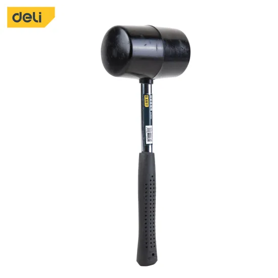 Deli Tools DL5624 Heavy Duty 12/16/24oz Rubber Hammer for Floor Ceramic Tile Installation Rubber Mallet Hammer