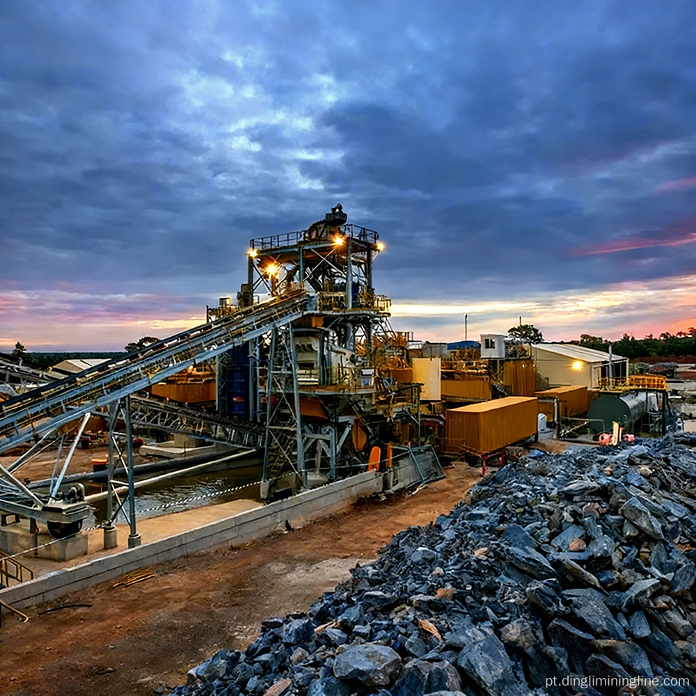 Sistema inteligente de processamento de minério de ferro com otimização de IA