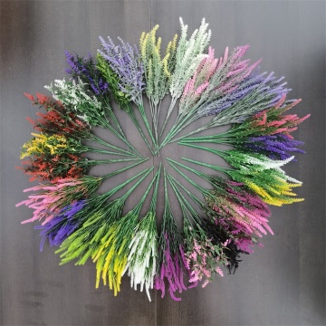 Purple Plastic Fake Lavender Plant Flowers for Wedding & Home Decoration