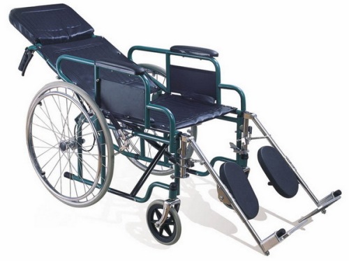 Steel reclining wheelchair