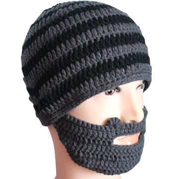 Beanie Hats, Pure Handmade, with Detachable Beard