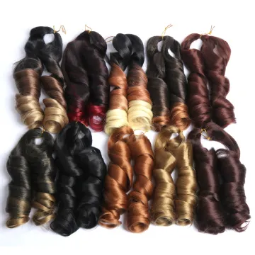 Synthetic Loose wave Wavy Crochet Braiding Hair Pre Stretched Ombre Braiding Hair Extensions For Black Women