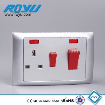 Y-LCKZ Square shape BS standard silver color 220V 45A cooker switch