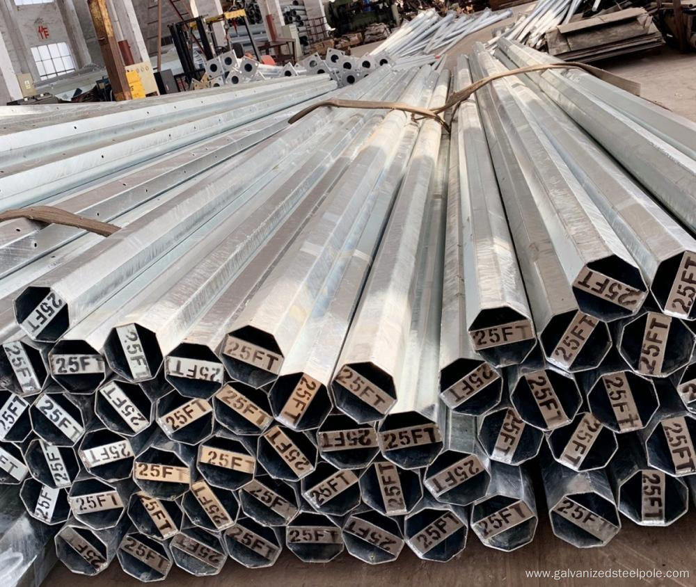 7.5M hot dip galvanized octagonal steel pole