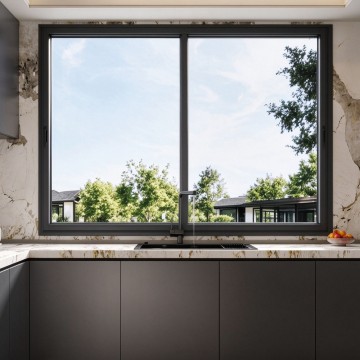 Ventana corrediza de aluminio con marco delgado de 40 mm