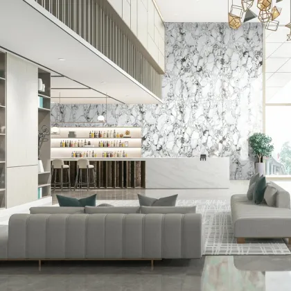 Premium Bulgari-Inspired Black and White Porcelain Tiles 1600x3200mm for Living Rooms and Hotels