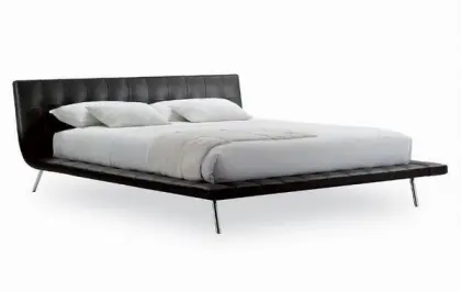 Stainless steel frame Grace leather Onda bed
