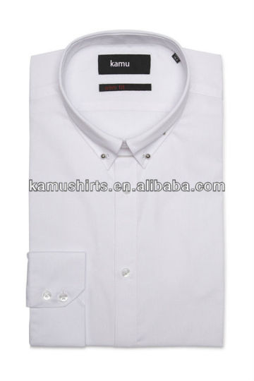 Pin collar shirt men dress shirts