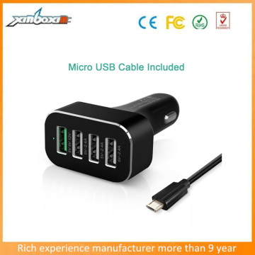 Quick Charge 2.0 4-Port Multi USB Rapid Car Charger with Auto Detect Tech for iPhone 6s/iPhone 6s, Nexus 5x/6p