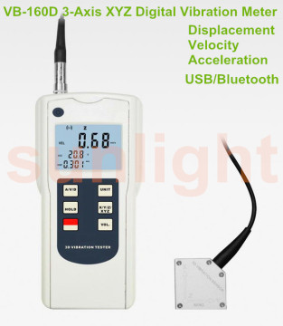 3-Axis Vibration Meter, Displacement/Velocity/Acceleration VB-160D