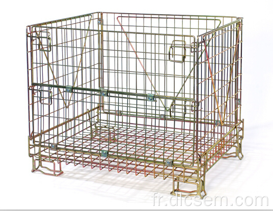 Cage de rangement en acier empilable en métal