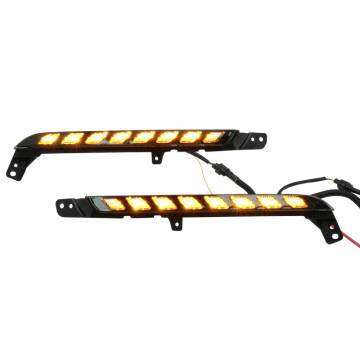 Custom-Designed Tear Eyebrow Lights with Yellow Dual Color Daytime Running Lights for Toyota Hilux 2020