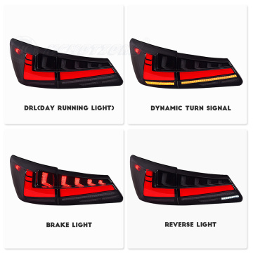 HCMOONTZ V2 RGB Conjunto de lámparas traseras de automóvil para Lexus IS250 IS300 IS350 ISF 2006-2013
