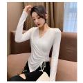 Irregular slim-fit dressy bottoming shirt