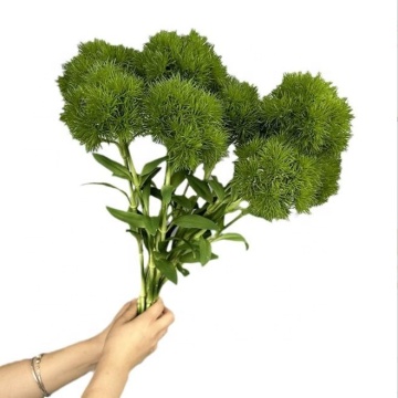 Wholesale Soft Plastic Artificial Green Dianthus Flowers for Home Decor