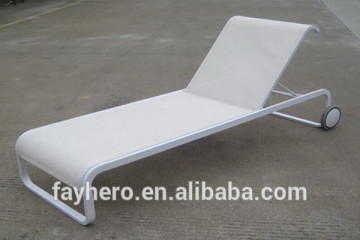 GW3415-L1 outdoor furniture plastic fabric chaise lounge with wheels