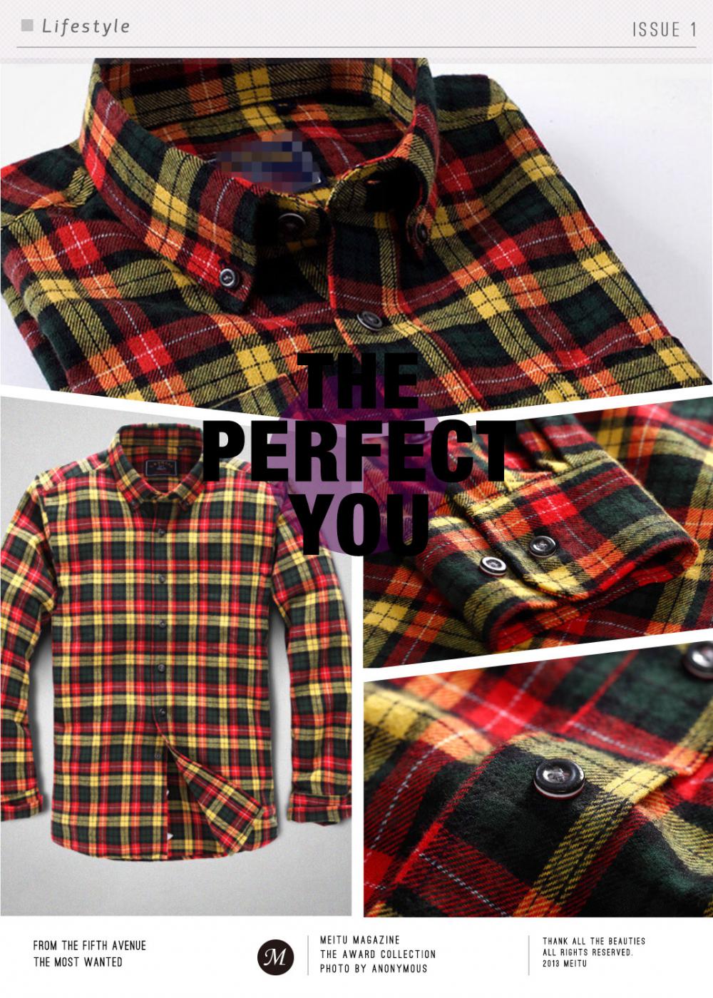 Men's button down plaid flannel shirt