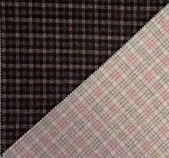 Woven wool plaid suit fabric