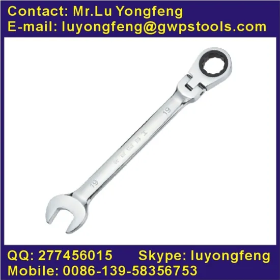 Flex head ratchet combined wrench