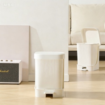 Modern Plastic Trash Can with Lid for Home Kitchen Bathroom