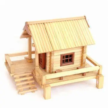 Wooden Doll House, Composed of Door, Windows, Corridor and Staircase