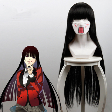 Ainizi Großhandel Schwarz Long gerade synthetische Kakegurui -Serie Jabami Yumeko Anime Cosplay Perücke für Mädchen