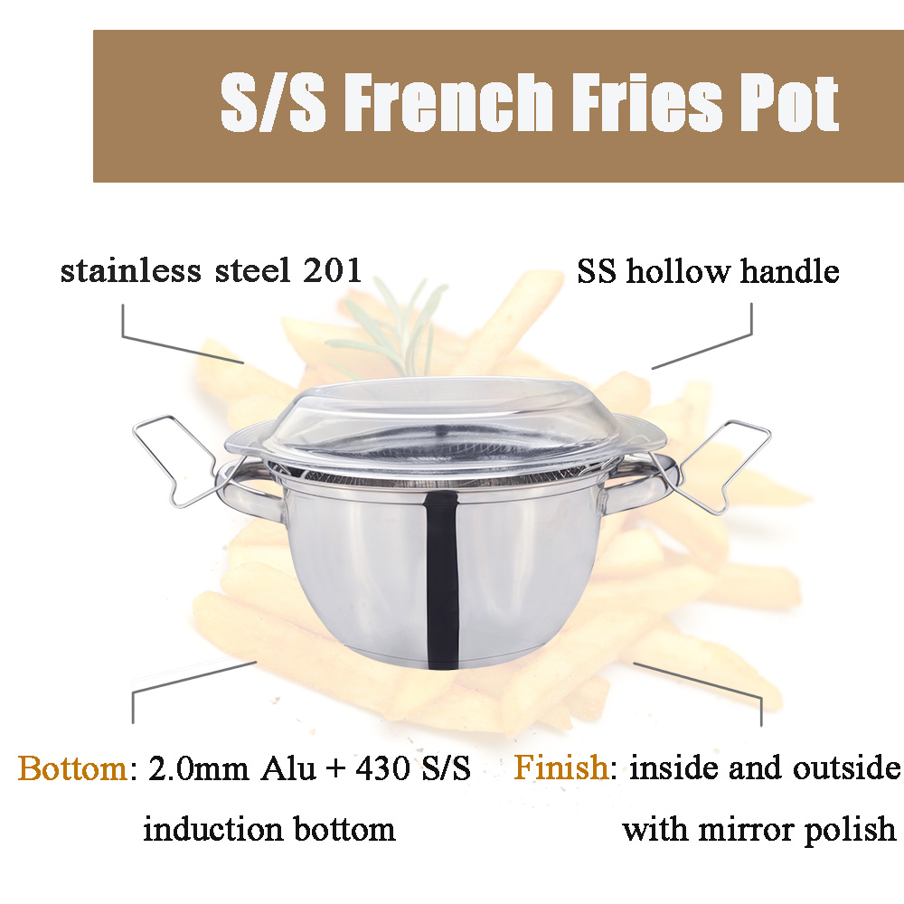 stainless steel fry pot