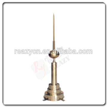 High Quality of Decorative tower & building lightning Arrester for Sale/ Ti gold decoration spherical tower lightning rod seller