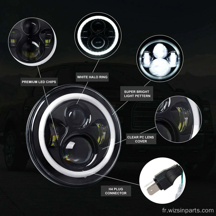 Phares RVB Halo pour Jeep Wrangler