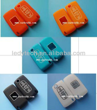 Citroen Peugeot 3 buttons flip key silicone bag in blue red orange black white colors
