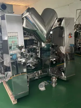 V type dry moringa herb ginger powder mixer